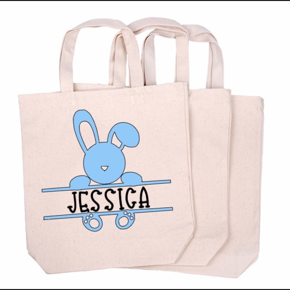 Personalized Easter tote bag